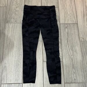 Lululemon Black Camo Fast & Free Non-Reflective Leggings
